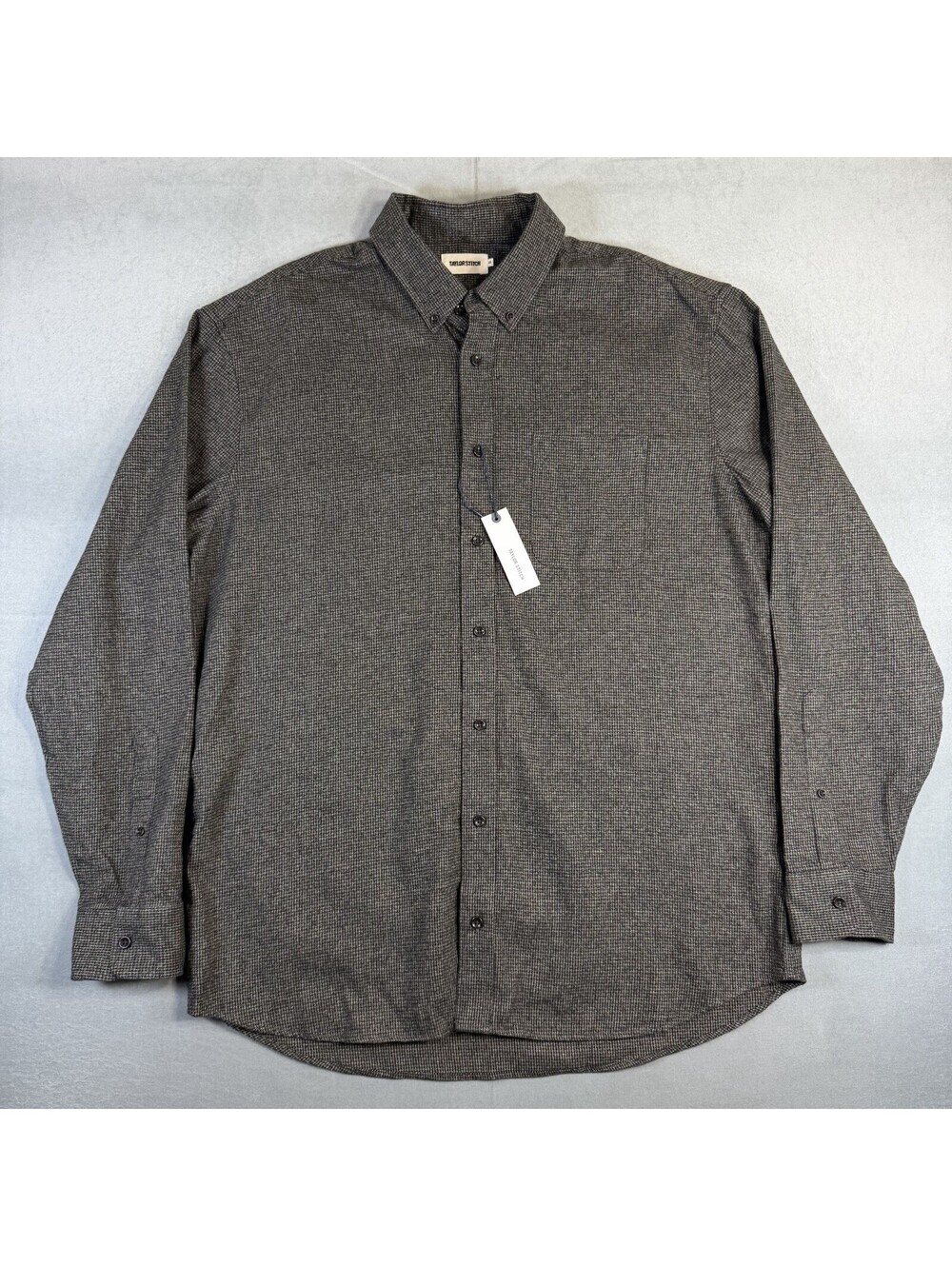 Taylor Stitch The Jack Shirt Mens 46 Dark Forest Brown Houndstooth Button Up NWT